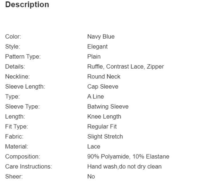 Product Descriptions